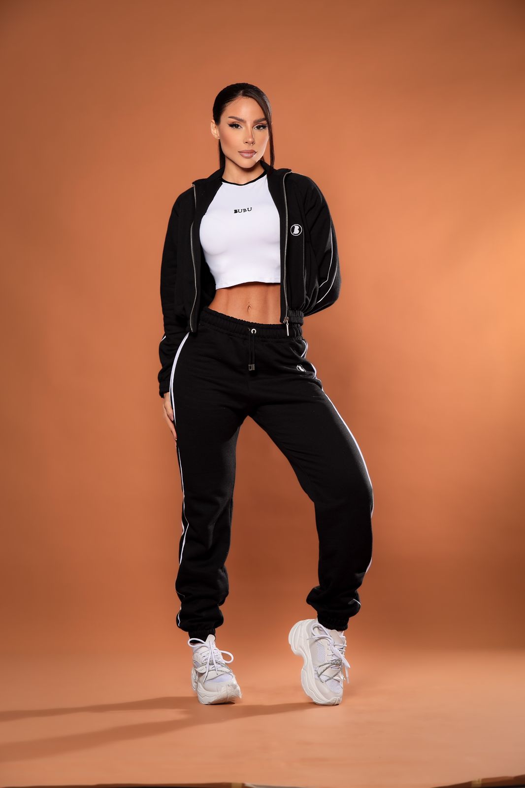 MYBUBU CONJUNTO MOLETOM COM ZPER