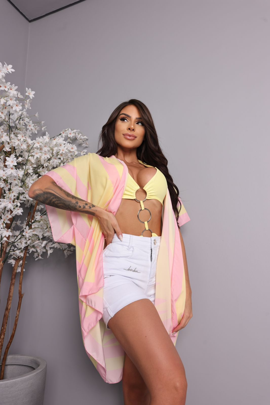 MYBUBU SHORTS JEANS LOGO BORDADO