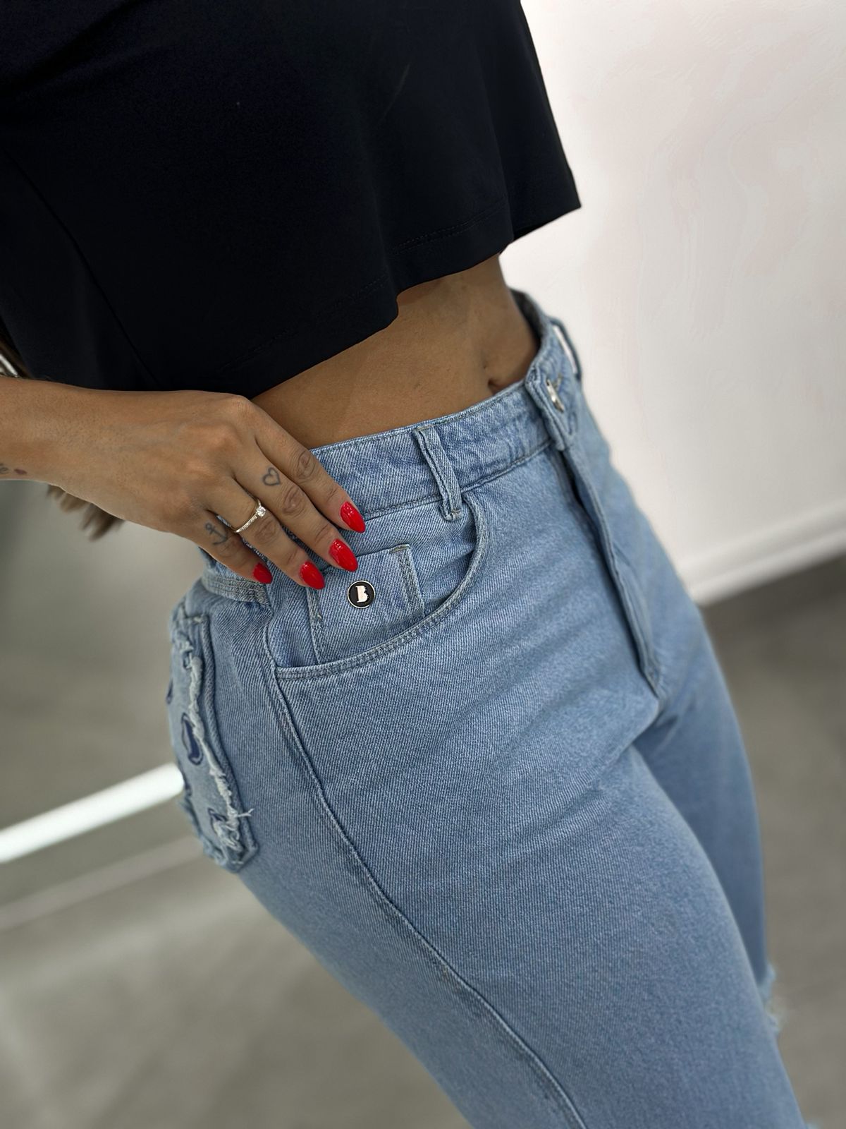 MYBUBU CALA WIDE LEG BOLSO BORDADO