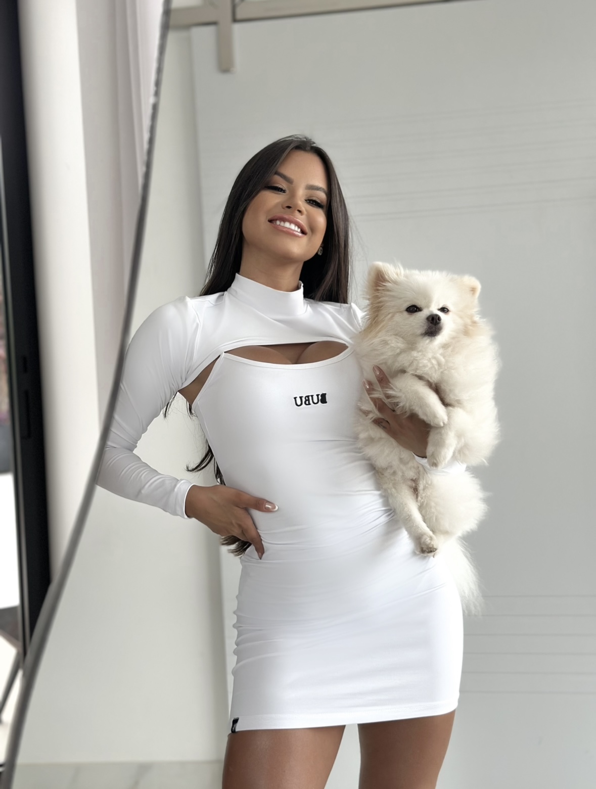 MYBUBU VESTIDO COM CROPPED DE SOBREPOR DE MANGA LONGA