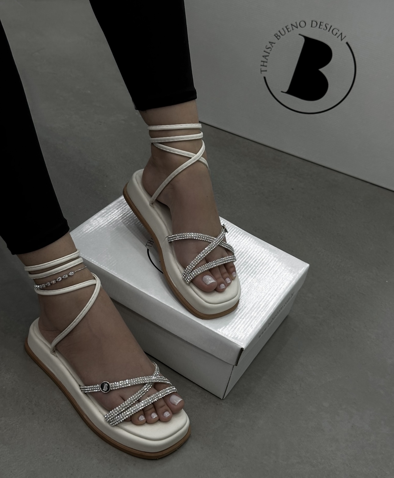 MYBUBU SANDLIA PLATFORM STRASS LOGO B