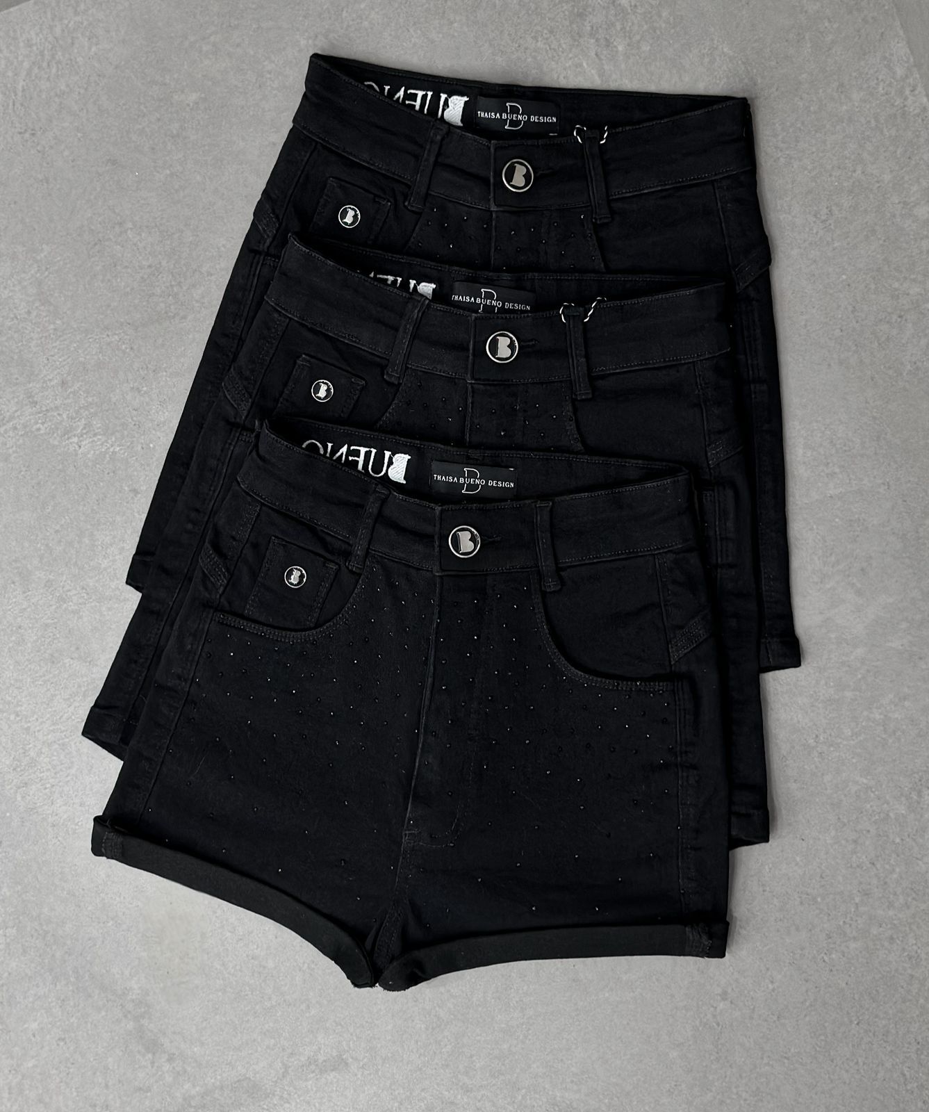 MYBUBU SHORTS JEANS STRASS BUENO