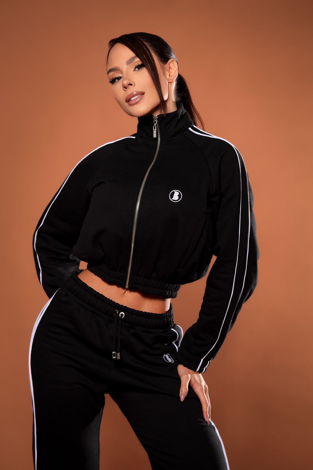 MYBUBU CONJUNTO MOLETOM COM ZPER