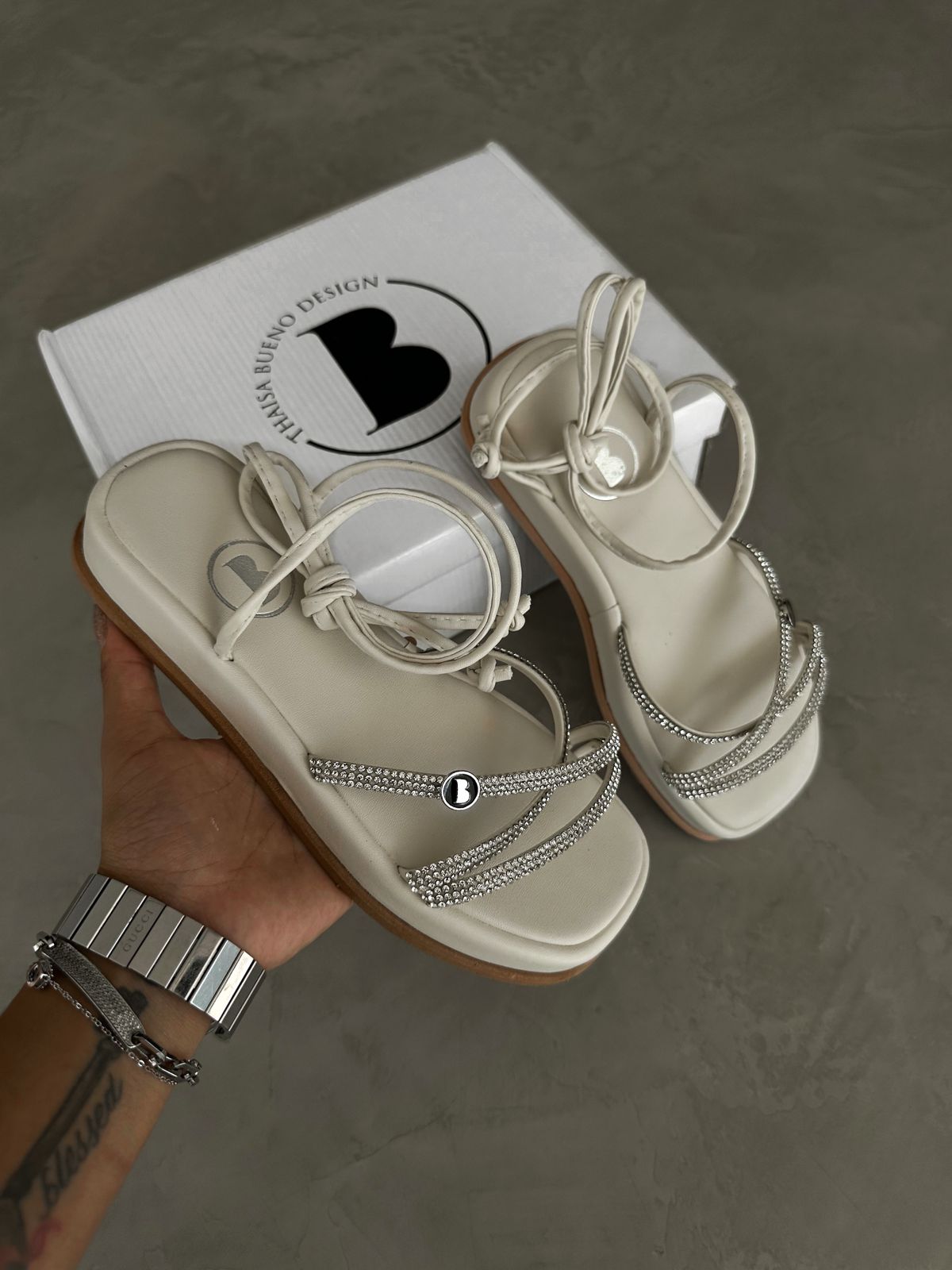 MYBUBU SANDLIA PLATFORM STRASS LOGO B